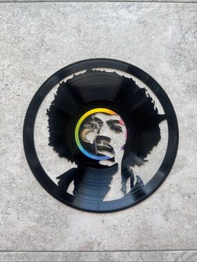 Jimi Hendrix laser LP artwork.